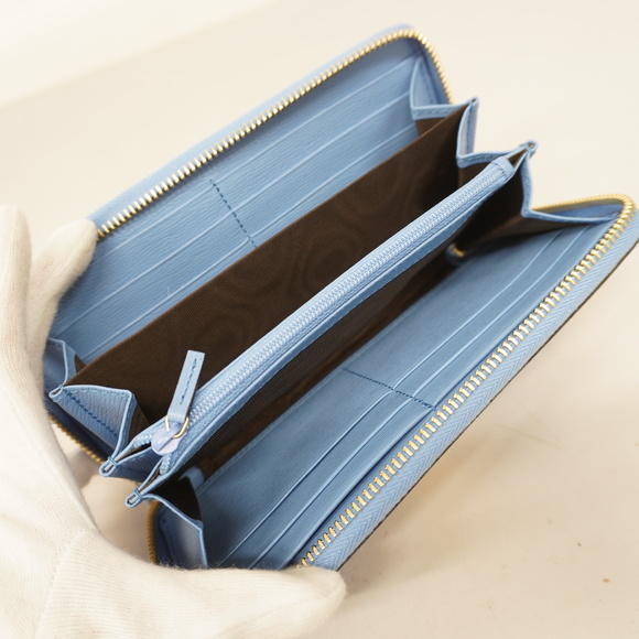 Auth Gucci Long Wallet Sylvie 476083 Leather Blue - Picture 3 of 6